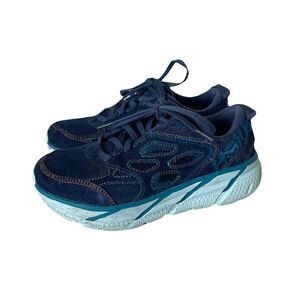 Hoka One Clifton Embroidery Outer Space Running Walking Shoes Blue Women's 7.5